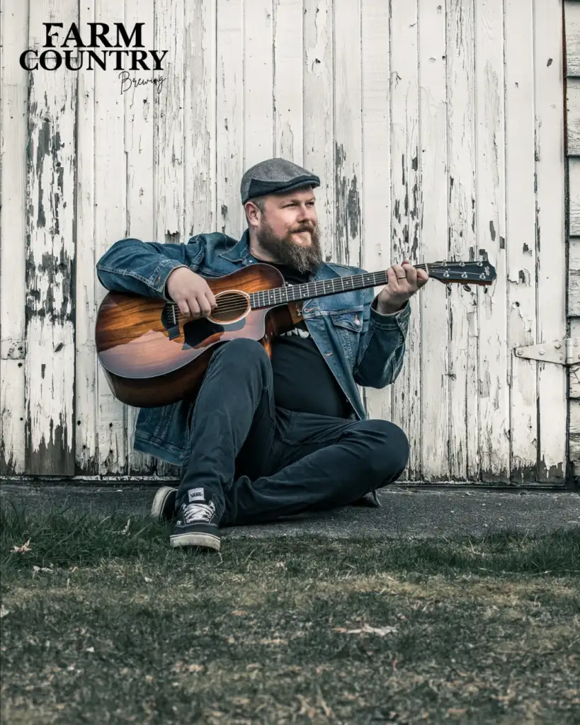 Ben Crosby performing live music at Farm Country Brewing, Langley