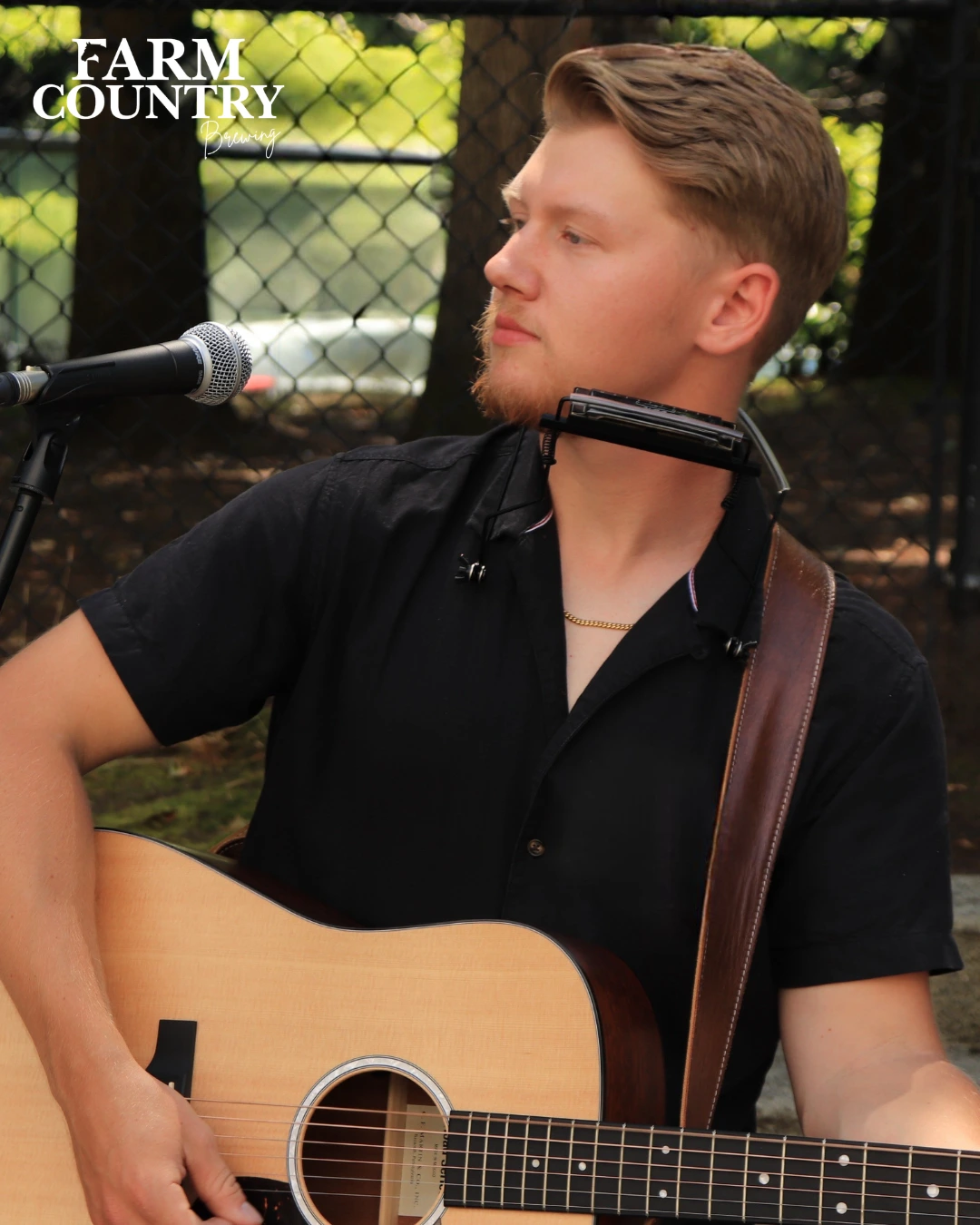 Mckai Reschke performing live music at Farm Country Brewing