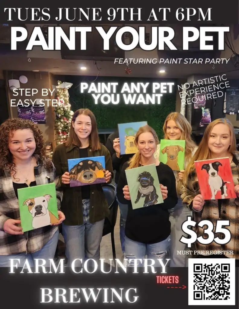 Paint your Pet on Canvas at Farm Country Brewing
