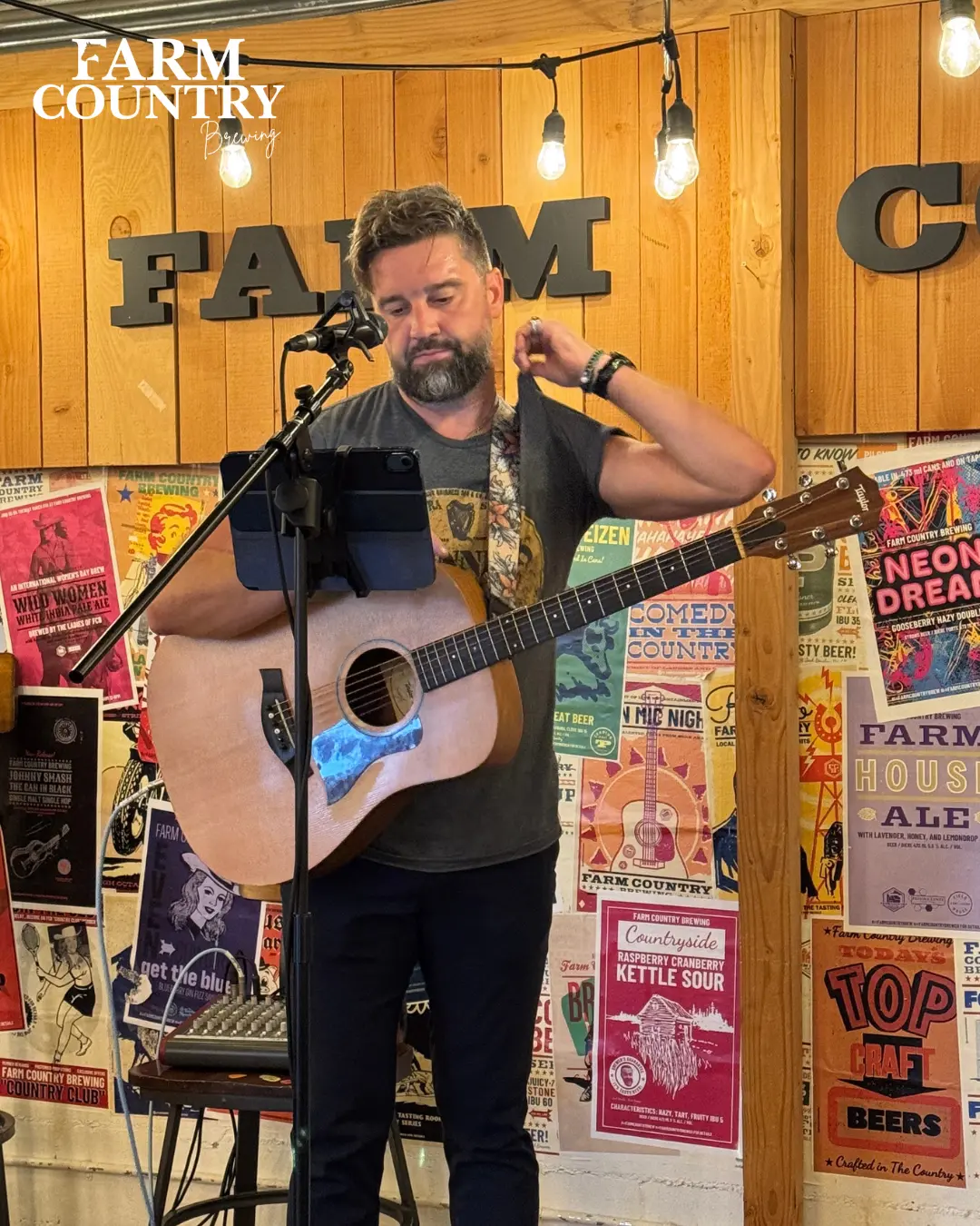 Wesley Rich live music performance at Farm Country Brewing