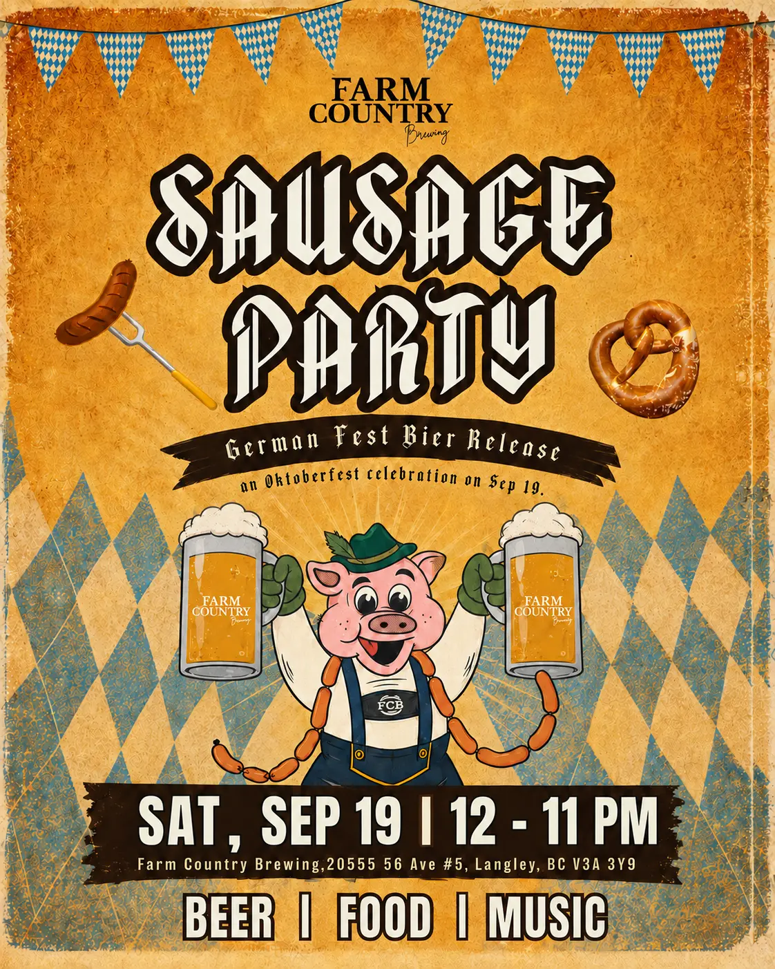 Sausage Party, Oktoberfest Party celebration at Farm Country Brewing